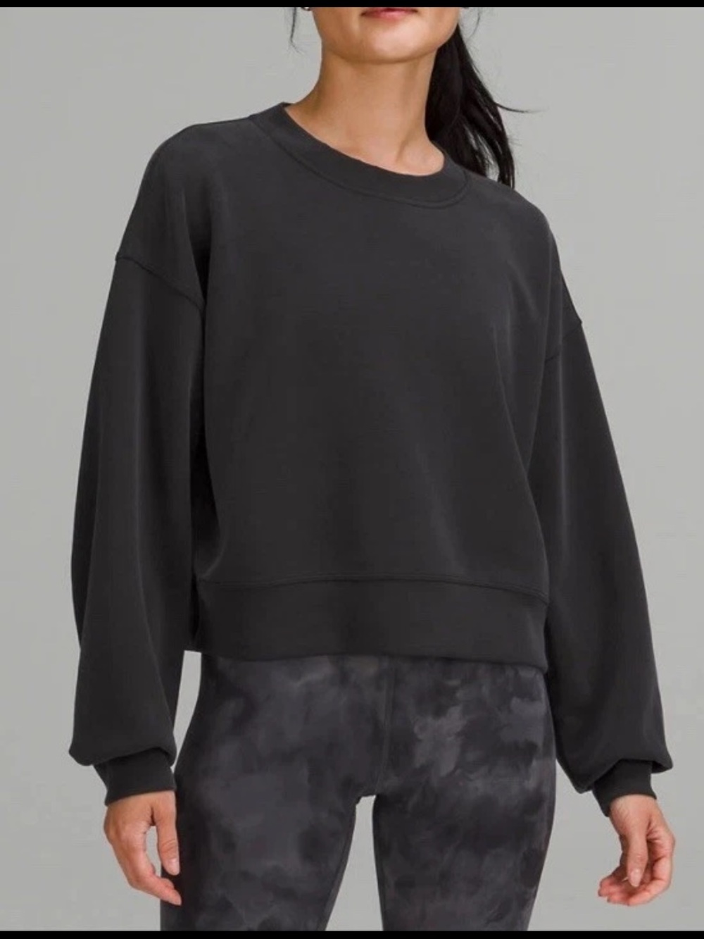 Lululemon Soft Black Softstreme Crew Long Sleeve Sweatshirt Size 8